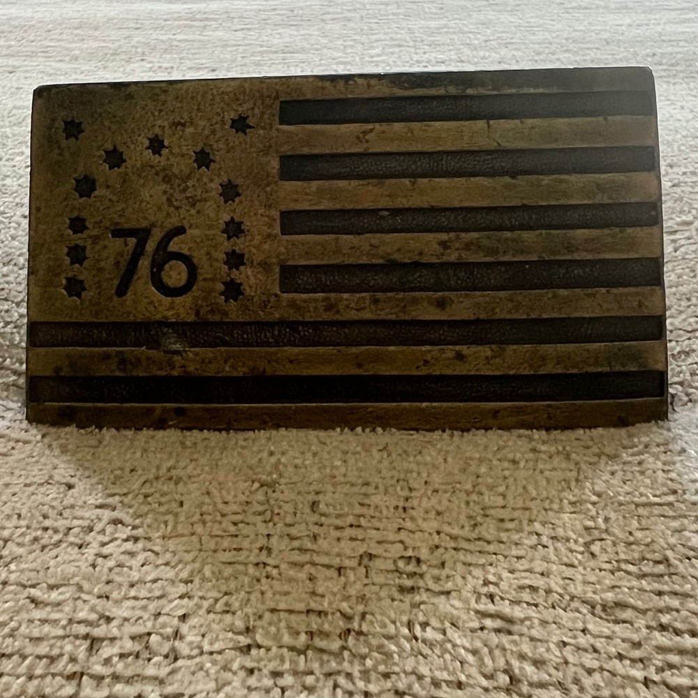 Vintage 1973 James Reid Moultrie Flag 76 Belt Buckle Brass Americana A-35 USA